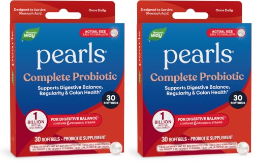 Nature's Way Complete Probiotic Pearls,Supports Digestive Balance*,1 Billion Live Cultures,Supplement for Men and Women,No Refrigeration Required,30 softgels,(Pack of 2) - image 1