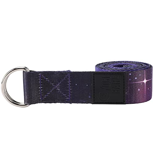 Sangle de Yoga Yogi Bare - Durable - 1,8 m - pour Exercices d'étirement - avec Boucles réglables en D - Cosmic Cover