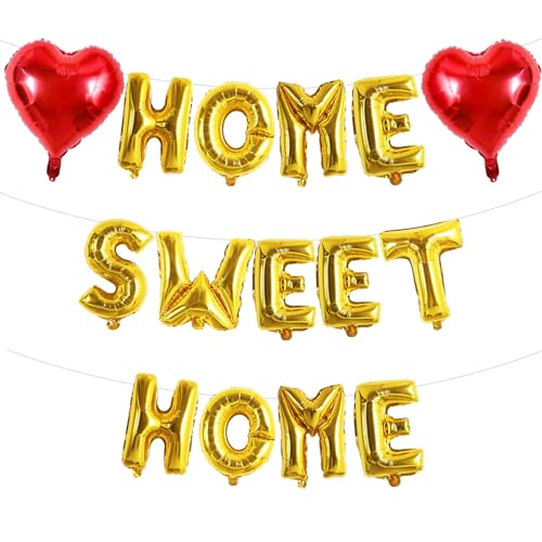 Image of TONIFUL 16 Inch Fat Gold HOME SWEET HOME Letter Balloon for Housewarming