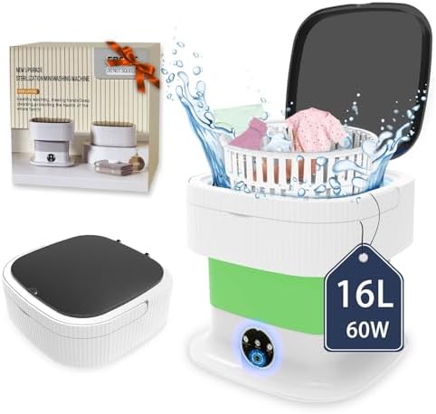 Mini Portable Washing Machine, Foldable Washer With Dryer, Small Laundry Machine For Underwear Socks, Compact Mini Washer For Dorm Apartments RV Travel (Purple