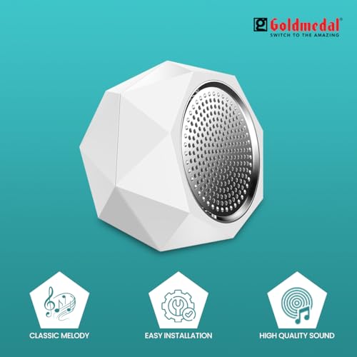 Image of Goldmedal Polygon Door Bell | Wired Electronic Door Chime | Calling Bell For Home | Door Bell for Office, School | Single Tone Door Bell | Easy to Install | for Home, Office, School & Hotel Rooms| Single Tone Door Bell | Durable Build