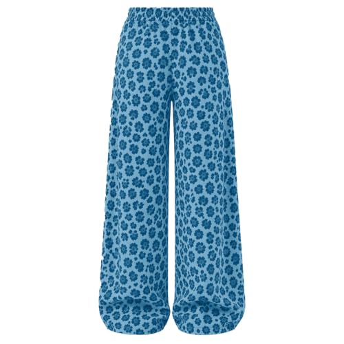 JiXiang Womens Barrel Sweatpants Leopard Print Wide Leg Baggy Bottoms Elastic Waist Y2k Drawstring Fall Winter Lounge Trouser - image 6