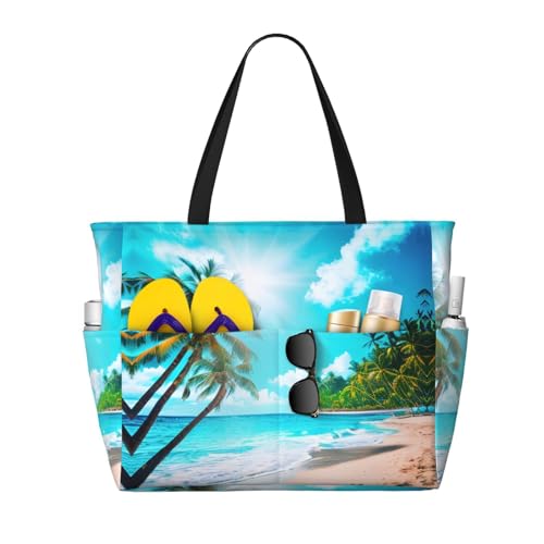 Sac de plage d'été tendance et imperméable grand format imprimé océan tropical