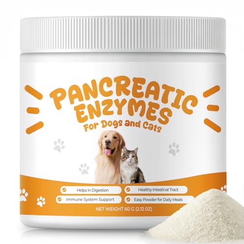 Pancreatic Enzymes for Dogs Pancreatin Digestive Enzyme Powder for EPI Support Porcine Pancreatin with Amylase Protease & Lipase Helps Maintain Digestion Stool Consistency & Weight Balance 2 oz