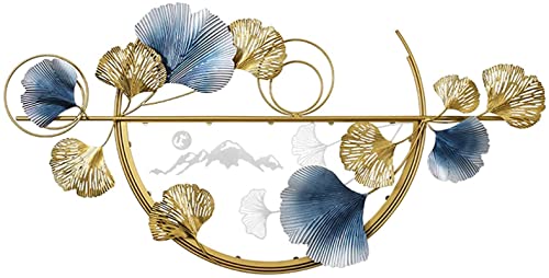 Escultura de Pared Moderna, decoración de Pared de Metal con Hojas de Ginkgo, Escultura de Pared de Hierro, Regalos Decorativos creativos Hechos a Mano, Arte Natural para el hogar,