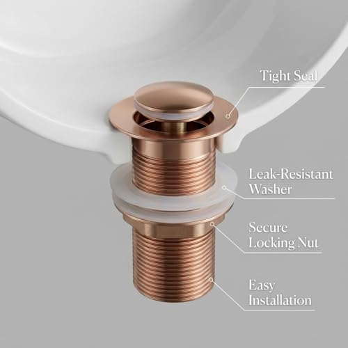 Image of InArt Waste Coupling for Wash Basin /Pure SS 5 inch Drain Out let System Full Thread Half-Cap Pop up Coupling for Wash Basin Accessories (Rose Gold - Pack of 1)