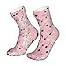 SMBOE Vintage Pink Music Notes Socks Thickened Fashionable Warm Sock Sports Socks Crew Sock for Women Men 12 In