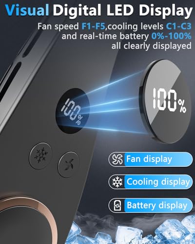 Image of Neck Fan with Cooling Plate-35dB Quiet Powerful fans that blow cold air-5 Speed&Power LED Display-24H USB 5500mAh Bladeless Wearable Personal AC Cooler for Women,Men,Kids,Travel,Outside,Indoor Black