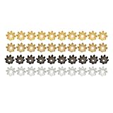 OSOLADY 500 Piezas de Tapas de Cuentas de Metal Vintage de 8 Mm Forma de Flor de Ocho Pétalos para Accesorios de Joyería DIY y Fabricación de Collares Color Aleatorio