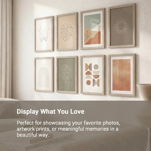 Image of HOTHOUSE Aesthetic Photo Frame for Wall Decoration | Wooden Frames for Bedroom Living Room | Certificate Frame | Photo Frame for Certificate A4 Size | Set of 8 (BROWN, Pack of 8)