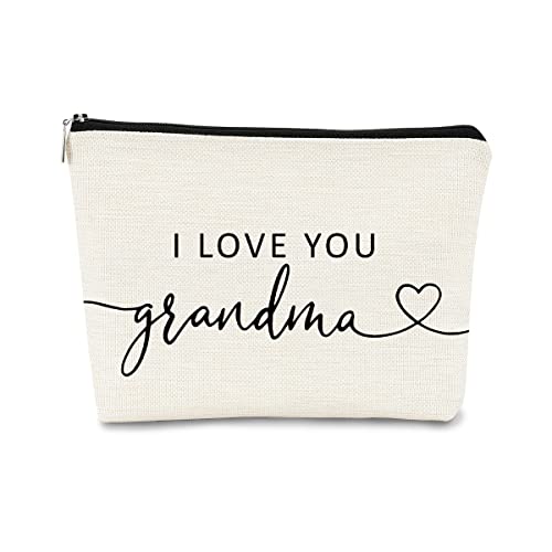 BARPERY Grandma Gifts: Makeup Bag, I Love You, Cosmetic Bag for Grandparents