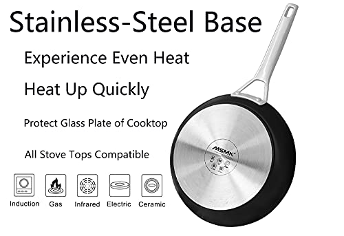 Msmk Small Frying Pan, 8-Inch Nonstick Durable Egg Omelet Skillet With Stay-Cool Handle, Limestone Non Stick Coating From Gre, 4Mm Stainless Steel Base Induction, Oven Safe, Dishwasher Safe #TOP4