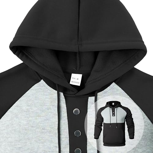 Mens Fashion Hoodie Pullover Long Sleeve 2025 Drawstring Hooded Patchwork Sweatshirt With Kangaroo Pocket4