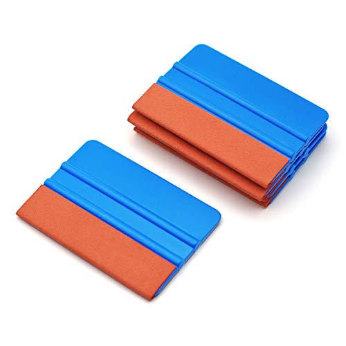 GUGUGI 5 Pack Vinyl Wrap Felt Edge Squeegee Window Film Squeegee Decal Applicator Tool Wallpaper Tool Window Tint Tool for Auto Vinyl Wrap, Window Tinting, Wallpaper Installing-4 Inch