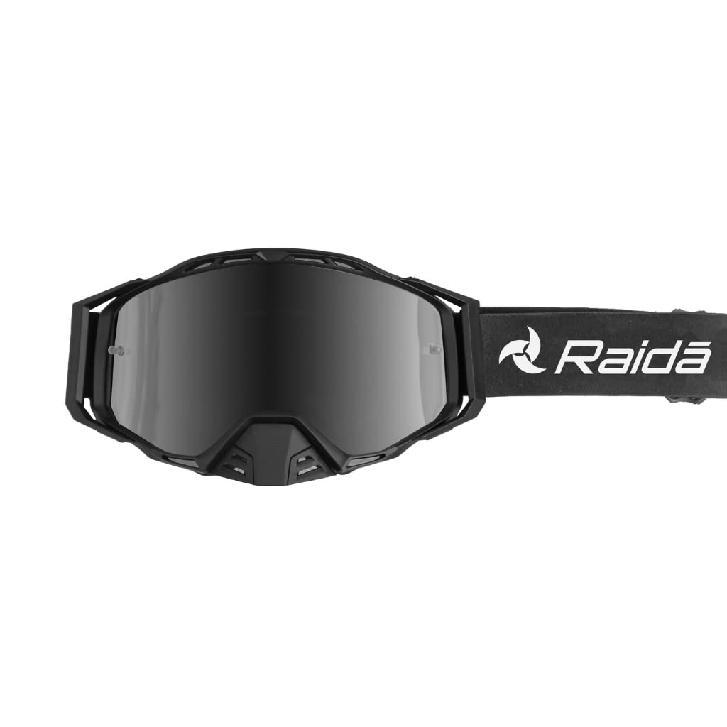 Raida Nylon TrailCraft MX Goggle (Black, Black Silver Mirror)