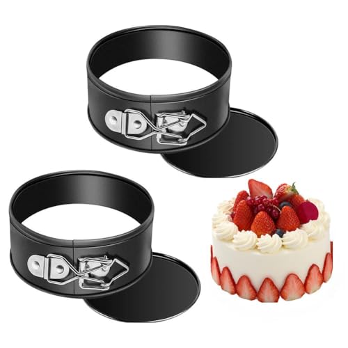 FARYODI Mini Rund Backformen 12cm 2 Stück, Kleine Rundförmig Springformen Kuchenform Backform mit Antihaftbeschichtung, Mini Kuchenformen Kuchenbackformen für Geburtstag Party