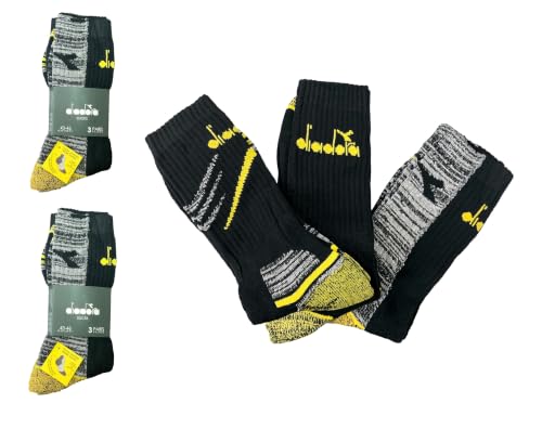 Diadora - 6 PAIA Calze da lavoro in spugna punta e tallone rinforzati UNISEX metĂ gamba - extra comfort NUOVO MODELLO (39-42, D1152)
