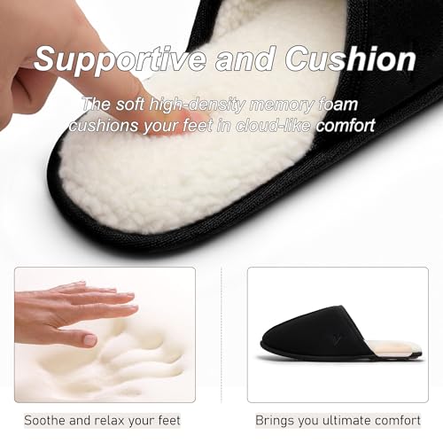 Image of Mens Scuff Slippers Micro Suede Memory Foam Slide Clogs Slip on Indoor Outdoor House Shoes