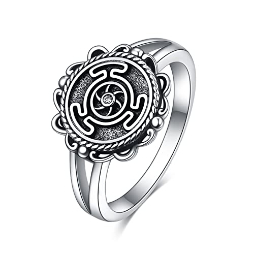 CRMAD Hecate Rings for Women Silver Wheel of Hecate Rings Literary Jewelry 7
