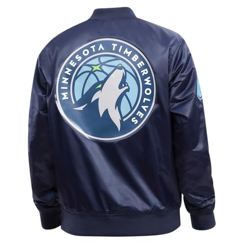 Pro Standard Mens NBA Minnesota Timberwolves Classic Satin Satin Jacket Midnight Navy 3Xl - Image 2