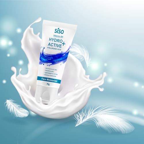 Image of Siso Hydro Active+ Face Moisturizing Cream 75g | Vitamin B5, Hyaluronic Acid, Shea Butter & Glycerin | Deep Hydration & Non-Greasy Formula | Dry to Normal skin | For All Skin Types