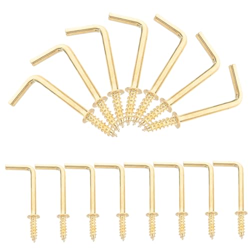 Image of Toyvian 50pcs Shaped Screw Hooks Iron Sturdy Nail Hangers for Secure Wall Hanging for Organizing Pictures Plants and Heavy Items