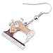 NEWEI Cute Sewing Machine Earrings Fashion Sewing Tools Jewelry For Women Gift Decoration Charms (Brown)