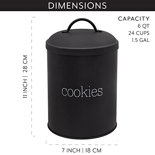 Auldhome Black Enamelware Cookie Jar, Large Modern Farmhouse Treats Canister #TOP4