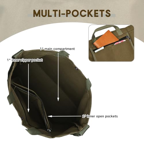 Image of Large Canvas Tote Bag for Women inside out Bag Crossbody Shoulder Bag with Adjustable Strap for Work Travel Shopping