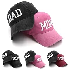 Black Dad Hat and Pink Mom Hat