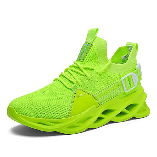 YSMIIH Men Athletic Sport Running Walking Shoes Blade Mesh Breathable Sneakers Comfort Athletic