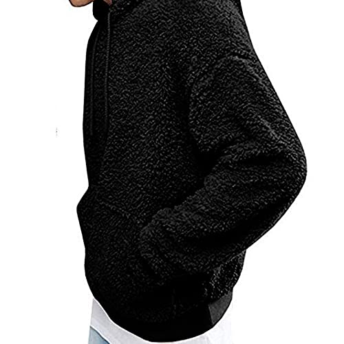 lisenraIn Men's Sherpa Hoodie Fuzzy Pullover Long Sleeve Kangaroo Pocket Hoodie Autumn Winter Hooded Sweatshirt3