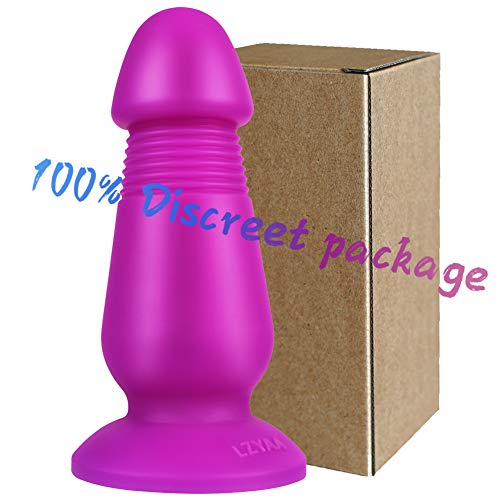 Big Size Anal Plug, Lzyaa Adult Sex Toys Dildo Liquid Silicone Material No Any Smell Strong Suction Cup For Hand-Free Soft Penis (Purple) #TOP4