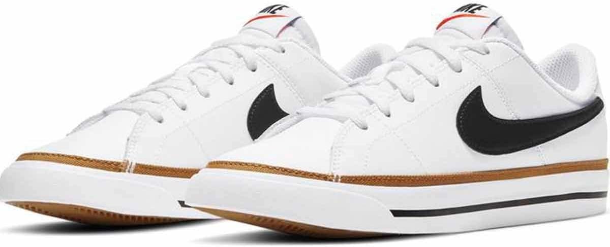 Nike Court Legacy (Big Kid) White/Black/Desert Ochre/Gum Light Brown 4 Big Kid M