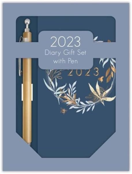 Ayush Party | 2023 Diary Gift Set Slim Week To View Woodland- Blue Diary |Planner And Organiser For School And Office