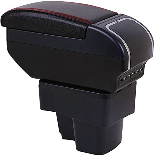 WILSEM Accoudoir De Voiture Boîte D'accoudoir pour Kia pour Rio 3 2011-2016 avec Cendrier Porte-gobelet Rotatif Console Centrale Boîte De Rangement