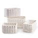 Aufbewahrungskorb, Revivoer 4er Set Korb Aufbewahrung für Wickelkommode, Stapelbare Geflochten Storage Basket für Organizer Badezimmer Kinderzimmer Wohnzimmer (Blanc) Mode im günstig Kaufen-Aufbewahrungskorb, Revivoer 4er Set Korb Aufbewahrung für Wickelkommode, Stapelbare Geflochten Storage Basket für Organizer Badezimmer Kinderzimmer Wohnzimmer (Blanc)