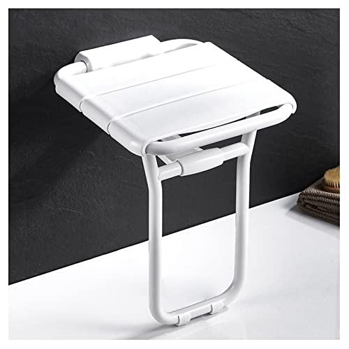 Siège de Douche Rabattable Mural, Tabouret de Douche Pliable Mural, Blanc Chaise de Douche, Antiderapant Tabouret Pliant pour Salle de Bain, Banc de Douche, avec Barres D'appui ou Pieds D'a(Color:UNE)