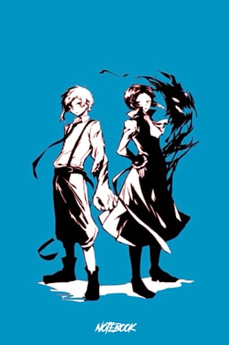 Atsushi Nakajma and Ryunosuoke Akutagatwa Bungo Stray Dogs Notebook: 120 Pages 6x9, Blank Lined Notebook, Journal, Diary, Note Pad, Writing Notes, For Students, Work or Personal Use