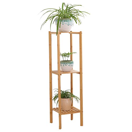Flower stand 2-layer Bamboo Multi-layer Suitable For Living Room Balcony Indoor Space-saving Floor Stand (without Flower Pot) 0203 (Size : B)