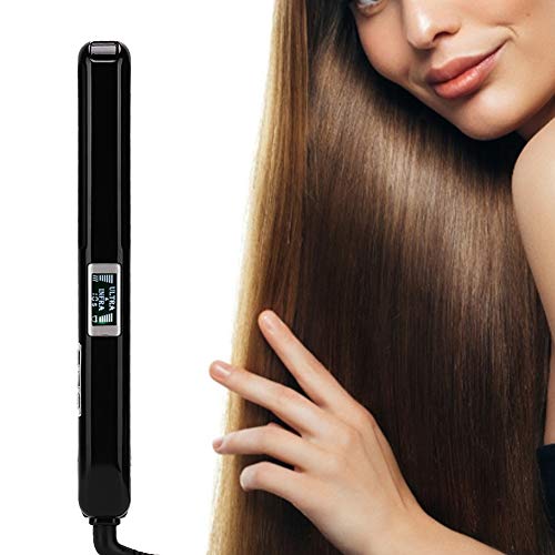 2 in 1 Flat Iron Hair Straightener and Curler, Adjustable Temperature, 3.5 inch Ceramic Plates and Digital Controls Straighteners for Women Girls Hair Hair Accessories (Black)