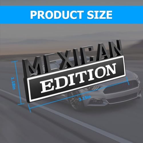 Image of Pair Set Mexican Edition Emblem 3D Badge Decal Car Sticker Adhesive Replacement for Universal Car Truck SUV (Black White)
