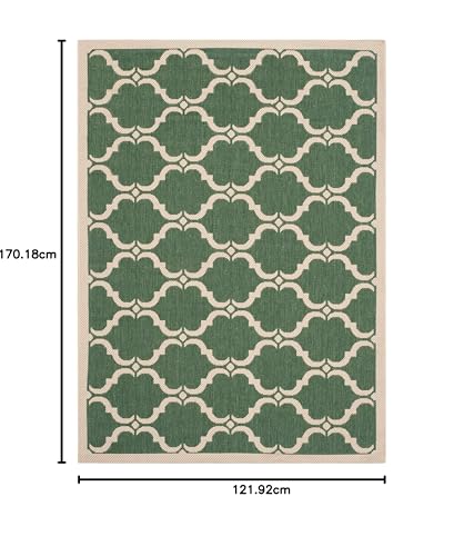 Safavieh Trellis Indoor/Outdoor Woven Rectangle Area Rug, Courtyard Collection, CY6009, in Dark Green / Beige - Image 2