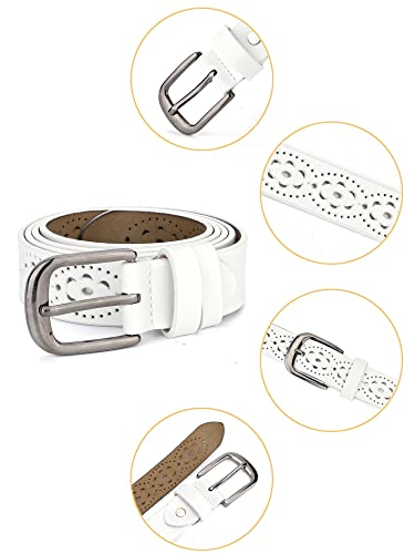 Allegra K Unisex Retro Floral Hollow Belts Pin Buckle Faux Leather Belts for Jeans Pants2