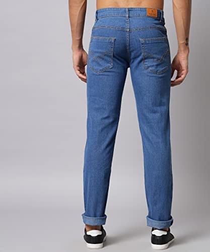 Image of STUDIO NEXX Men's Regular Fit Jeans|Stretchable Mid Rise Denim |Contrast Detailed Stitch