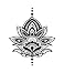 Yoga Lotus Henna Temporary Tattoo - Realistic Body Art - Set of 2 Temporary Tattoos, 3.75" x 4.5"