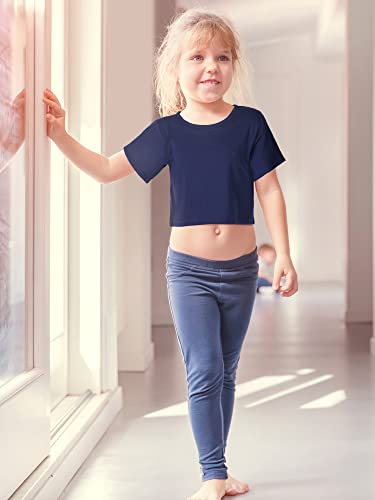 Bencailor 6 Pcs Girls Short Sleeve Crop Tops Kids Crew Neck Crop Tops Kids T-shirts Summer Basic Tee, 6 Colors2