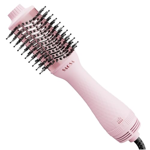 SAOSA Hair Dryer Brush Blow Dryer Brush in One 4 in 1 Hot Air Brush & Volumizer with Negative Ion Anti-frizz Ceramic Titanium Barrel UK Plug