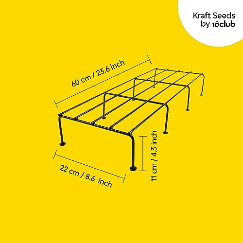 Image of Kraft Seeds by 10 CLUB Rectangular Galvanized Metal Stands for Pot (1 Pc, 24 Inch) | Metal Plant Stands | Garden Pots Stand for Home