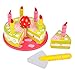 Hellery Divertente Torta di Compleanno Giocattolo in Legno Taglia e Gioca Giocattolo da Cucina per Bambini Regalo per Bambini Taglio Cibo Giocattolo Set Cibo